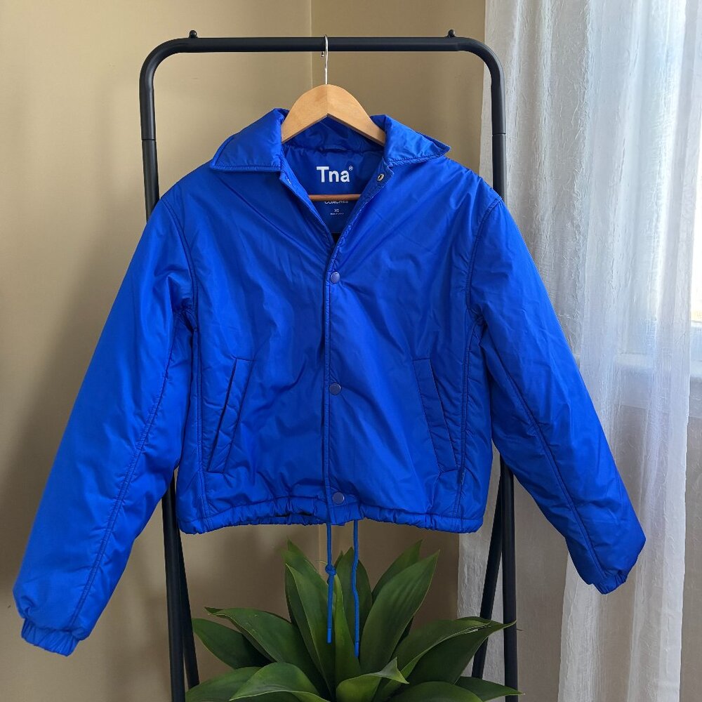 TNA Aritzia Coaches Jacket Blue XS